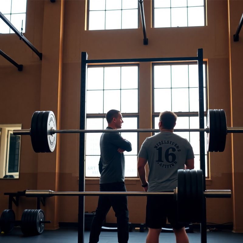 Coach beside a member at a barbell squat rack inside the Collective of Edinburgh gym